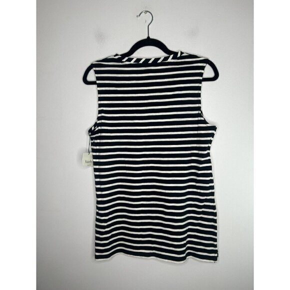Rafaella Weekend Womens Black White Stripes Tank Sleeveless Size Small NWT - Picture 7 of 10